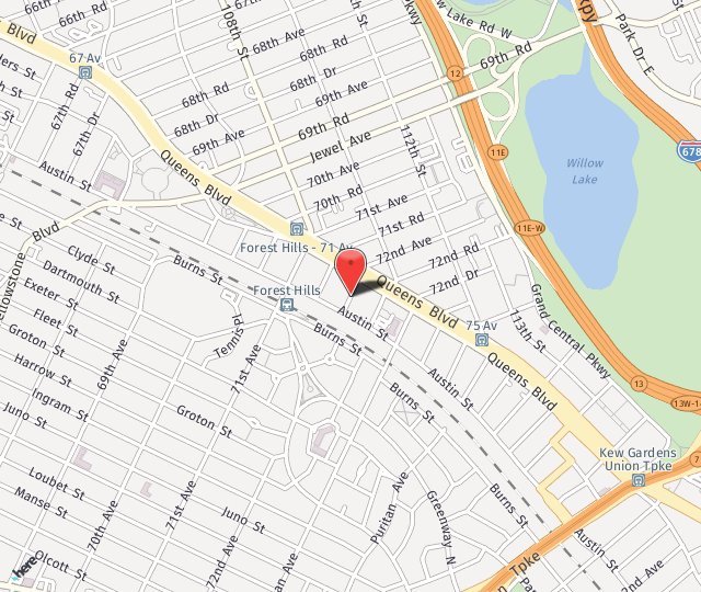 Location Map: 108-16 72nd Ave Forest Hills, NY 11375